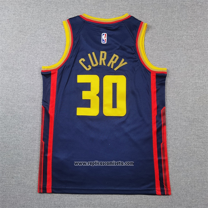 Camiseta Nino Golden State Warriors Stephen Curry NO 30 Ciudad 2024-25 Azul